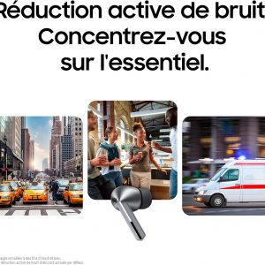 Samsung Galaxy Buds3 Pro, Écouteurs sans Fil, Réduction Active de Bruit, Bluetooth, Blanc, Audio 360, Galaxy AI, Chargeur Secteur Inclus, Version FR [Exclusivité Amazon]