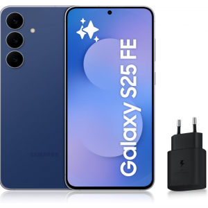 Samsung Galaxy S25 FE, Smartphone Android 5G avec Galaxy AI, 128 Go, Chargeur secteur rapide 25W inclus, Smartphone déverrouillé, Bleu Nuit, Version FR