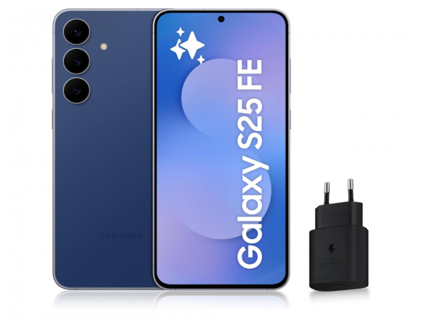 Samsung Galaxy S25 FE, Smartphone Android 5G avec Galaxy AI, 128 Go, Chargeur secteur rapide 25W inclus, Smartphone déverrouillé, Bleu Nuit, Version FR
