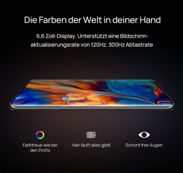 HUAWEI P50 Pro Smartphone, Design simplifié et géométrique, 8+256 GB, NFC, Écran True-Chroma 6,6&quote;, 120 Hz, Dual HUAWEI SuperCharge, IP68, Caméra à double matrice True-Form, téléphone à puce 5 nm, Noir – Image 5