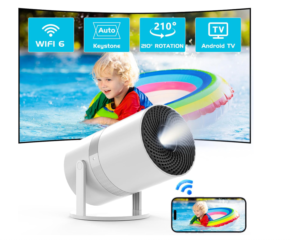 Mini Projecteur Smart Android Wi-Fi 6